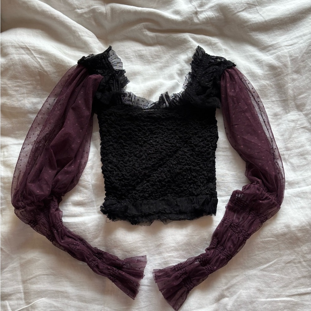 Free People Sheer Smocked Top